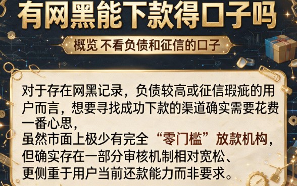 有网黑能下款得口子吗，概览五个不看负债和征信的口子