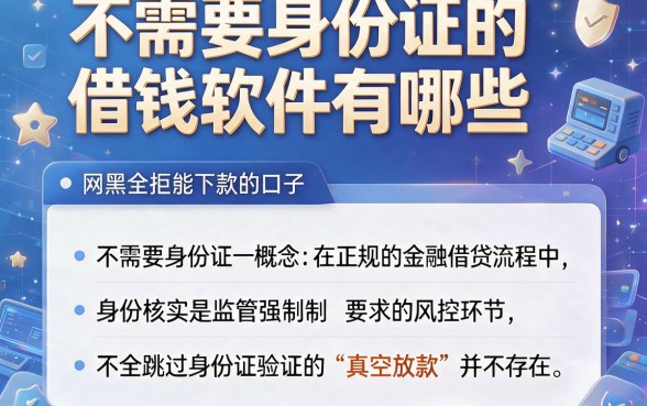 不需要身份证的借钱软件有哪些,筛选五个网黑全拒能下款的口子
