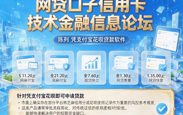 网贷口子信用卡技术金融信息论坛，陈列5个凭支付宝花呗贷款的软件