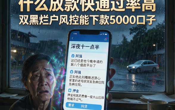什么放款快通过率高,理出5个双黑烂户风控能下款5000口子