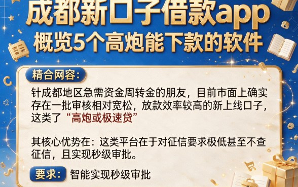 成都新口子借款app,概览5个高炮能下款的软件