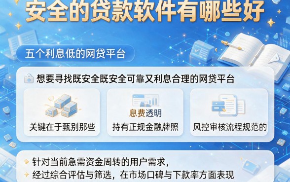 安全的贷款软件有哪些好,整理五个利息低的网贷平台