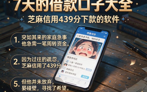 7天的借款口子大全,条列5个芝麻信用439分下款的软件