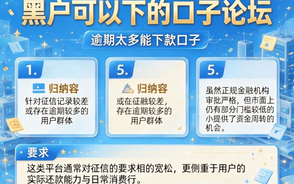 黑户可以下的口子论坛,归纳5个逾期太多能下款口子