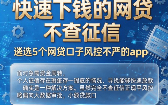 快速下钱的网贷,不查征信,遴选5个网贷口子风控不严的app