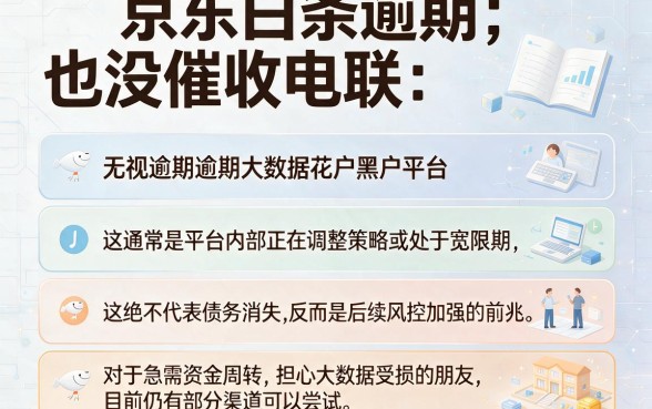 京东白条逾期也没催收电联，细致阐述五个无视逾期大数据花户黑户平台