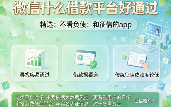 微信什么借款平台好通过,精选五个不看负债和征信的app