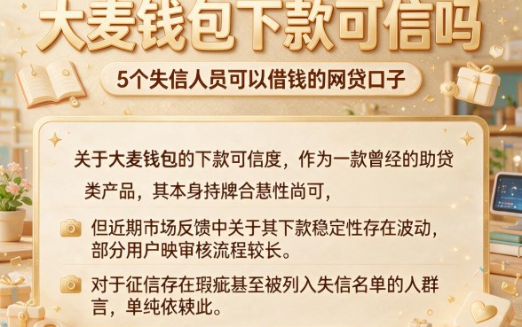 大麦钱包下款可信吗,概括5个失信人员可以借钱的网贷口子