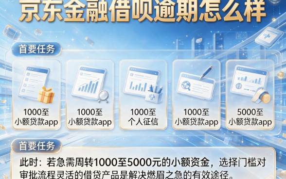 京东金融借呗逾期怎么样,遴选五个1000至5000的小额贷款app
