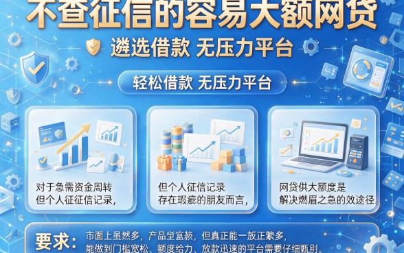 不查征信的容易大额网贷，遴选五个轻松借款无压力平台