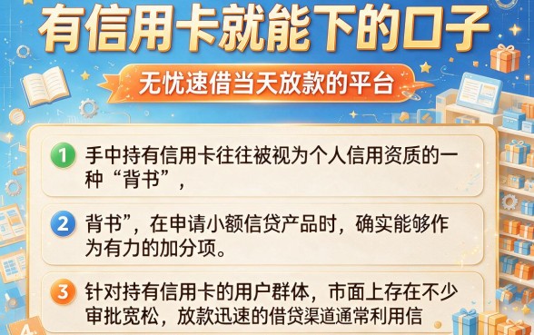 有信用卡就能下的口子,归纳五个无忧速借当天放款的平台