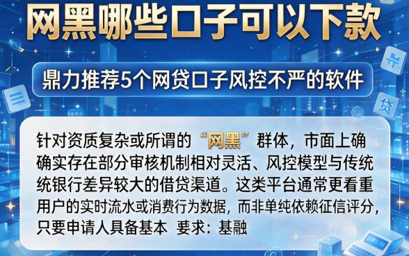 网黑哪些口子可以下款,鼎力推荐5个网贷口子风控不严的软件