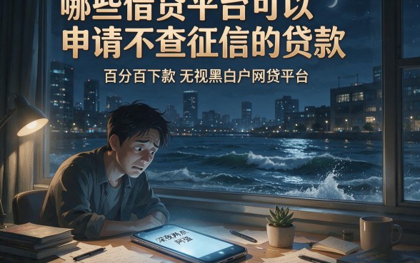 哪些借贷平台可以申请不查征信的贷款，详尽说明五个百分百下款无视黑白户网贷平台