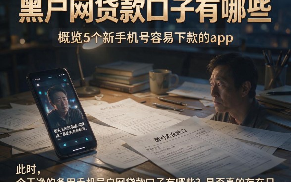 黑户网贷款口子有哪些，概览5个新手机号容易下款的app