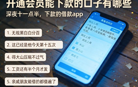 开通会员能下款的口子有哪些，罗列五个无视黑白百分百下款的借款app