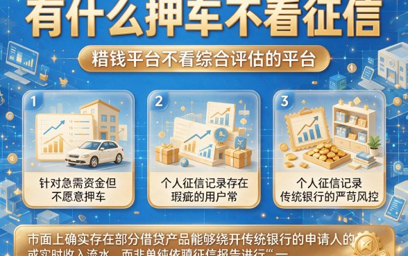有什么押车不看征信,精选五个借钱平台不看综合评估的平台
