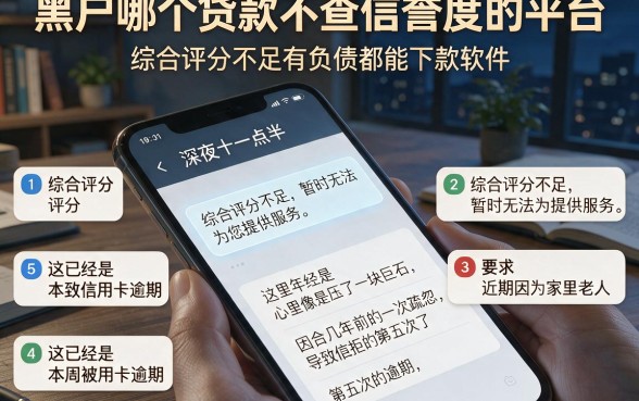 黑户哪个贷款不查信誉度的平台，罗列五个综合评分不足有负债都能下款软件