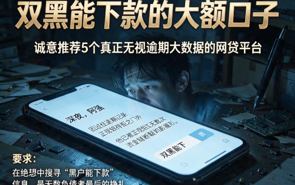 双黑能下款的大额口子，诚意推荐5个真正无视逾期大数据的网贷平台