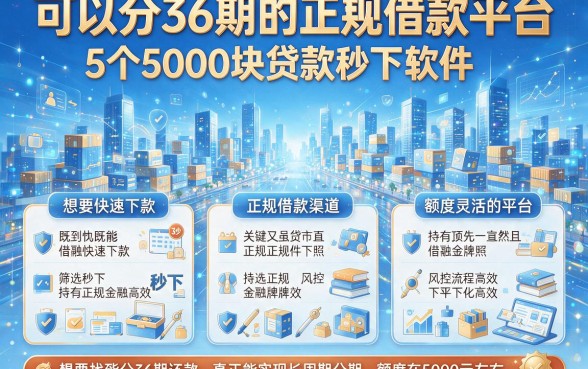 可以分36期的正规借款平台,详细阐述5个5000块贷款秒下软件