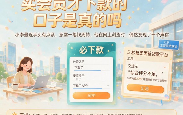 买会员才下款的口子是真的吗,汇总5个秒批无面签贷款平台