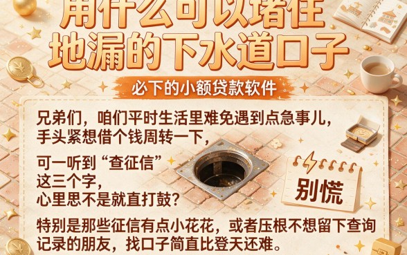 用什么可以堵住地漏的下水道口子，理出5个必下的小额贷款软件