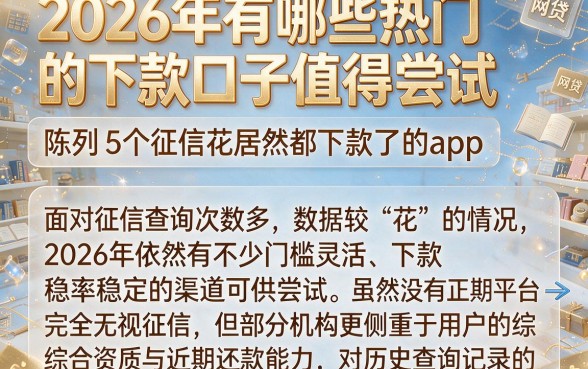 2026年有哪些热门的下款口子值得尝试，陈列5个征信花居然都下款了的app