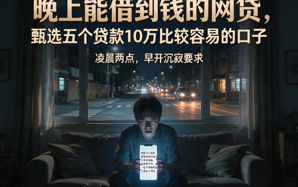 晚上能借到钱的网贷,甄选五个贷款10万比较容易的口子