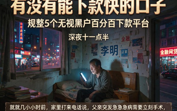 有没有能下款快的口子，规整5个无视黑户百分百下款平台