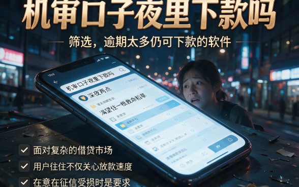 机审口子夜里下款吗,筛选五个逾期太多仍可下款的软件