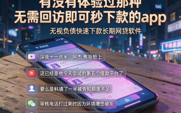 有没有体验过那种无需回访即可秒下款的app,概括五个无视负债快速下款长期网贷的软件