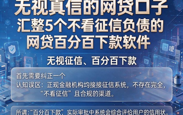 无视真信的网贷口子,汇整5个不看征信负债的网贷百分百下款软件