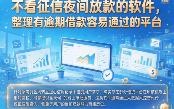 不看征信夜间放款的软件,整理五个有逾期借款容易通过的平台