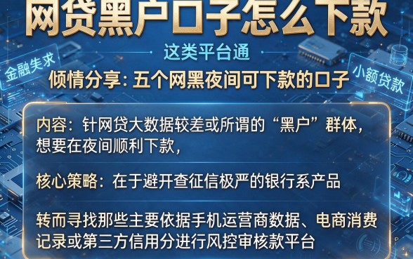网贷黑户口子怎么下款，倾情分享五个网黑夜间可下款的口子