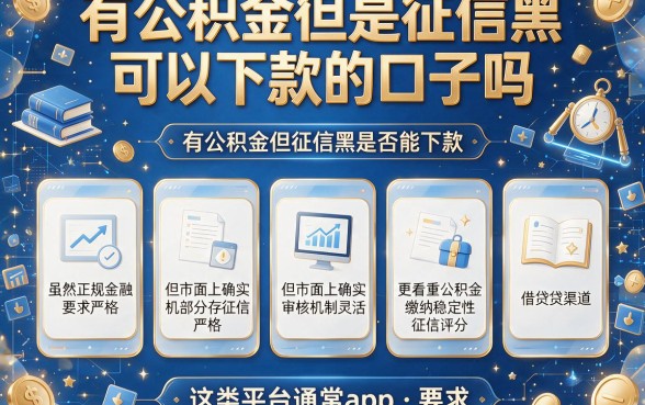 有公积金但是征信黑可以下款的口子吗,罗列五个不看欠款的贷款app