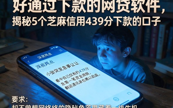 好通过下款的网贷软件,揭秘5个芝麻信用439分下款的口子