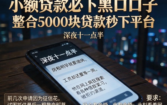 小额贷款必下黑口子，整合五个5000块贷款秒下平台