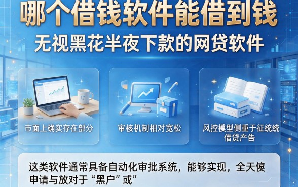 哪个借钱软件能借到钱，筛选五个无视黑花半夜下款的网贷软件