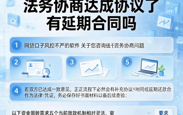 法务协商达成协议了有延期合同吗,条列5个网贷口子风控不严的软件