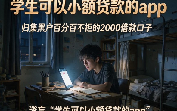 学生可以小额贷款的app,归集五个黑户百分百不拒的2000借款口子