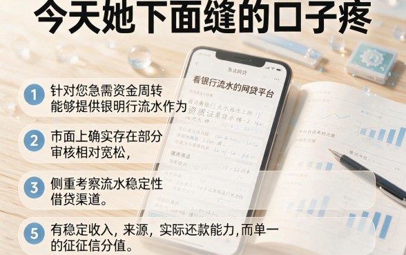今天她下面缝的口子疼,条列5个看银行流水的网贷平台