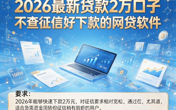 2026最新贷款2万口子，概括五个不查征信好下款的网贷软件