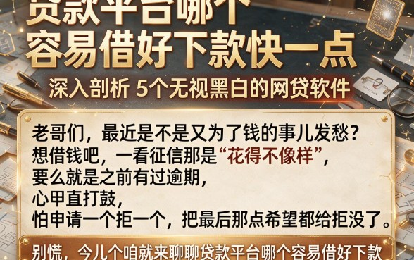 贷款平台哪个容易借好下款快一点,深入剖析5个无视黑白的网贷软件