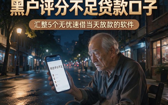 黑户评分不足贷款口子,汇整5个无忧速借当天放款的软件