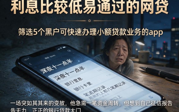 利息比较低易通过的网贷，筛选5个黑户可快速办理小额贷款业务的app