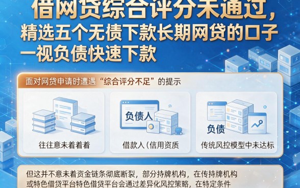 借网贷综合评分未通过,精选五个无视负债快速下款长期网贷的口子
