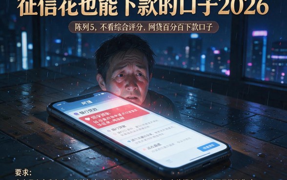 征信花也能下款的口子2026,陈列5个不看综合评分的网贷百分百下款口子
