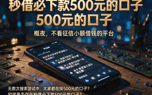 秒借必下款500元的口子,概览五个不看征信小额借钱的平台
