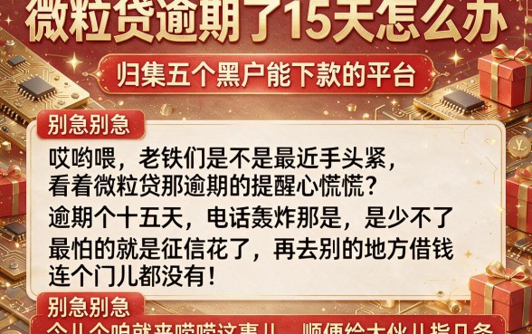 微粒贷逾期了15天怎么办,归集五个黑户能下款的平台