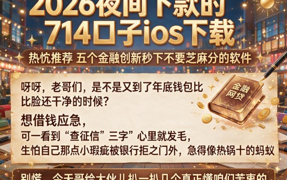2026夜间下款的714口子ios下载,热忱推荐五个金融创新秒下不要芝麻分的软件