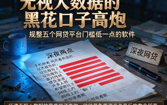 无视大数据的黑花口子高炮,规整五个网贷平台门槛低一点的软件